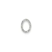 14k White Gold Real Diamond Oval Pendant