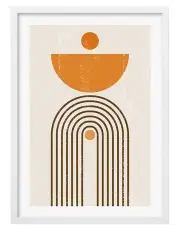 [Profile Australia] Australian Made Orange Boho Sun Arch Art Print A2 in White Frame