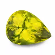 Graceful 13.04ct Pear Cut Natural Greenish Yellow Apatite Mined at Madagascar