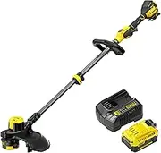 STANLEY FATMAX V20 | 18V 33cm Brushless String Trimmer Kit 4.0Ah - Large 33cm Cutting swath, Gear-Drive Transmission for More Cutting Power. 2mm Dual line and a Bump-Feed QUICKWIND™ Spool System