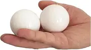 1.4 Inch White Stone Baoding Balls, Massage Marble Balls for Hand Therapy, Stress Relief and Fingers and Wrist Exercise, Polished Fitness Hand Balls, M52