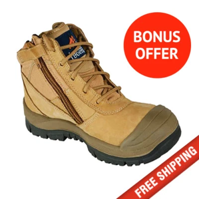 Mongrel 461050 Steel Toe Work Boot ZipSider Scuff Cap + Bonus Offer FREE gift