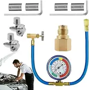 Automotive Refrigerant Recharge Kit | R134a/r12 Refrigerant Can Tap Set - Car Air Conditioning Refill Tools, Refrigerant Replenishment Equipment with Valve & Quick Coupler