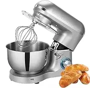 Baking Stand Mixer, 6L Food Mixer Dough Blender with Bowl, Beater, Hook, Whisk, Removable Splash, Egg Separator & Spatula, for Baking, Cake, Cookie, Kneading