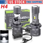 Pair H4 9003 Mini Bi-LED Projector Lens Hi/Lo Headlights Retrofit LHD 100W 6000K (for: Mini)
