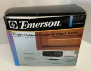 Vintage Emerson Under Cabinet CASSETTE AM-FM RadioClock Model CK5965 Space Saver