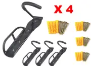 Velobici 4 PCS Bicycle Storage Rack-Wall Mounted Bike Hanger Hook Black