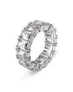 Swarovski Matrix Rectangle Cut Ring in Rhodium Plated