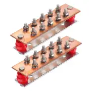 2 Set Wall Mounted 4mm Copper Ground Bar 10 Terminal Positions Ground Bar Kits