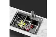 Cefito Kitchen Sink 61X43CM Stainless Steel Single Bowl Black Drain Basket