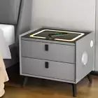 NNEDSZ Artiss Smart Bedside Table with Wireless Charging - AIKA Grey