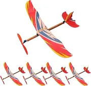 Rubber Band Winder Model Airplane - 5PCS Aircraft Model Airplane Toys for Kids | Toys, Kids Flying Glider Toy, Hand-Thrown Airplane for Outdoor Play Adults, Rubber Band Airplane Hand Wi