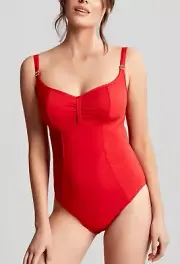 Panache FIERY RED Anya Riva Balconnet One-Piece Swimsuit, US 34DDDD/G, UK 34F