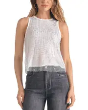 Elan Metallic Mesh Tank Top
