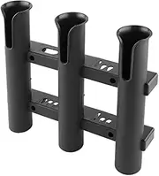Boat Rod Holders Tube 3 Fishing Rod Holder Bracket Rack Plastic Black Slotted Side-Mount for Boat Kayak Garage Storage Truck Summer Outdoor Sports Accessories