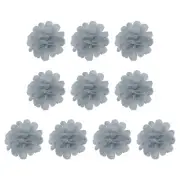 10Pcs 2.8" Chiffon Flowers Fabric Flower Sewing Fabric Appliques Gray
