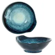 Japanese 4.75" Ceramic Blue Tempura Tonsui Dipping Sauce Nabe Bowl Made in Japan