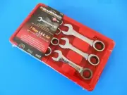 GearWrench NOS 7-Pc Fractional Stubby Ratcheting Combination Wrench Set 9507 NEW