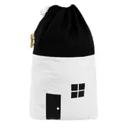 Large Baby Kids Toys Storage Bag Canvas Laundry Basket Drawstring Tidy Organizer WHITE COLOR