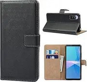 [Cavor] for Sony Xperia 10 III Case 6.0'' Premium PU Leather Folio Flip Wallet Stand Case Cover Magnetic Closure Phone Cases Book Design with Kickstand Feature & Card Slots-Black