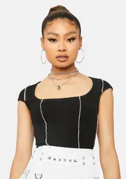 Ur Exposed Cap Sleeve Crop Top