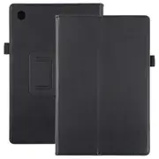 For Samsung Galaxy Tab A8 10.5in (2021) Case, Lychee Texture PU Leather Cover, Black