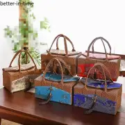 Rattan Weaving Handbag Cups Sealed Gift Box Internally Separated Storage Bags