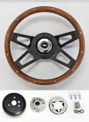 74-94 Blazer C10 C20 S10 K10 13 1/2" 4 spoke wood black steering wheel RWB Cap