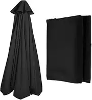 9/10 Ft Umbrella Canopy Replacement 8 Ribs/6 Ribs, Patio Umbrella Cover Canopy Replacement Top, Fade Resistant Tear Resistant Outdoor Table Market Umbrella Canopy For Garden Backyard & Pool(Black,10ft