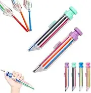 8 in 1 Crayons,2024 New Retractable Art Graffiti Painting Crayons Pens for Students Kids,8-1 Multicolor Crayons in one,8 in 1 Press on Crayons (Purple+Green)