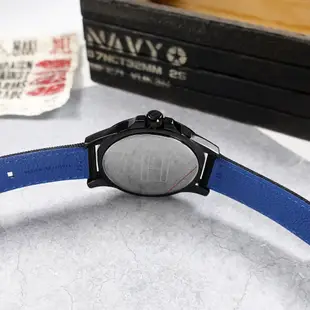 TOMMY HILFIGER / 大刻度 運動風 休閒都會 日期 尼龍皮革手錶 黑色 / 1791993 / 46mm