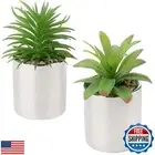 Briful Small Artificial Succulents in Pots Set of 2 Realistic Faux Succulents