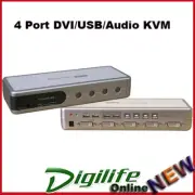 ServerLink SL-401-DC 4 Port DVI KVM - DVI-I/USB/Audio with 4 x 1.8m Cables