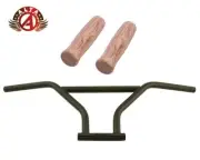 ALTA 4-Piece BMX Handlebar Old School Black W/140mm Wood Grain Foam BMX GRIPS