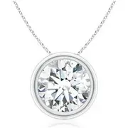 Bezel-Set Round Diamond Solitaire Pendant