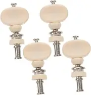 GALPADA Friction Tuners Parts 4pcs Ukulele Tuning Keys Chrome Tuning Pegs Plastic Button Set