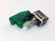 ON/OFF DPST 4P TOGGLE SWITCH SCREW TERM w/COVER TRANS GREEN 20A #661804/665020