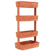 4-Tier Vertical Raised Planter Box Elevated Garden Bed Outdoor Wooden Herb Plant