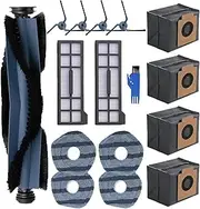 16 Pcs Replacement Parts Kit for eufy X10 Pro Omni Robot Vacuum, Washable and Reusable, 1 Roller Brush, 4 Side Brush, 2 Filters, 4 Mop Cloths, 4 Dust Bags, 1 Cleaning Brush