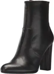 Steve Madden Editor Black Leather Fashion Pointed Toe Womens Dress Ankle Boots
