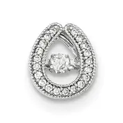 14K White Gold Vibrant Diamond Slide Pendant
