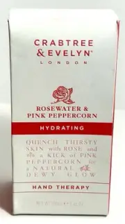 Crabtree & Evelyn London Rosewater & Peppercorn Hydrating Hand Therapy 3.45 oz