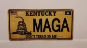 KENTUCKY MAGA MAKE AMERICA DON'T TREAD ON ME TRUMP METAL AUTO TAG PLATE