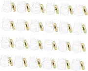 GRADENEVE 6.8oz Hexagonal Glass Honey Bottles Small Jars Sealing Lids Decorative Storage Jars for Jam Preserving Honey
