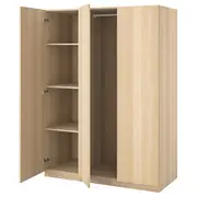 PAX / FORSAND wardrobe combination, white stained oak effect/white stained oak effect, 150x60x201 cm