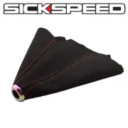 RED STITCH SHIFT BOOT WITH NEO CHROME RING FOR M/T MANUAL SHIFT GEAR COVER D (for: Honda Civic)