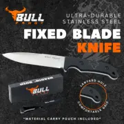 FIXED BLADE STAINLESS STEEL KNIFE MULTI-USE CAMPING & HUNTING