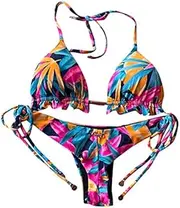 [JDKAL] Bandage Bikini Set Push-up Brazilian Swimwear Beachwear Swimsuit M E