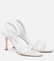 [Manolo Blahnik] Manolo Blahnik Callasi leather slingback sandals AU 11 white