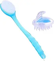 Complete Bathing Brush Kit: Scalp Hair Dandruff Scrubber Cleaning Brush Handle Soft Bristles for Relaxation and Hair Care